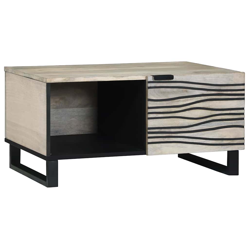 Coffee Table Beige and Black 80 x 50 x 40 cm