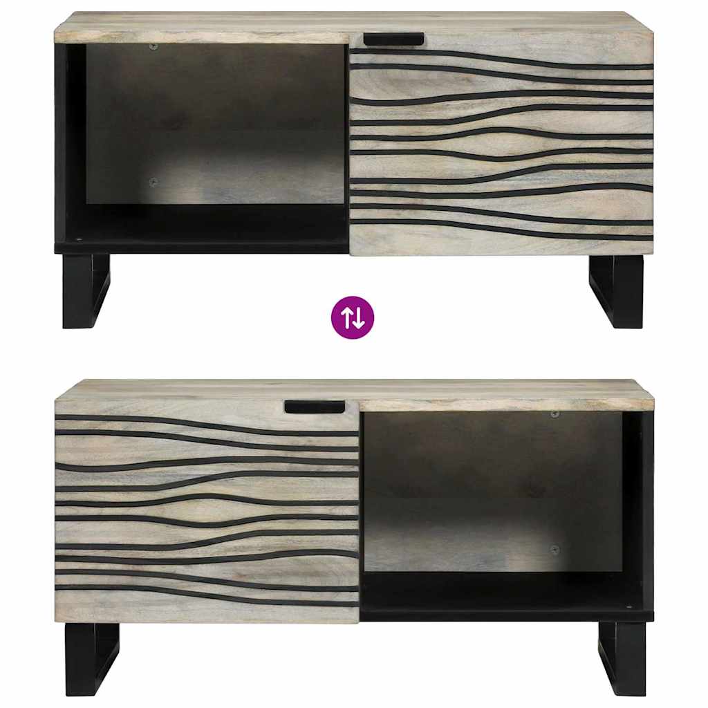 Coffee Table Beige and Black 80 x 50 x 40 cm