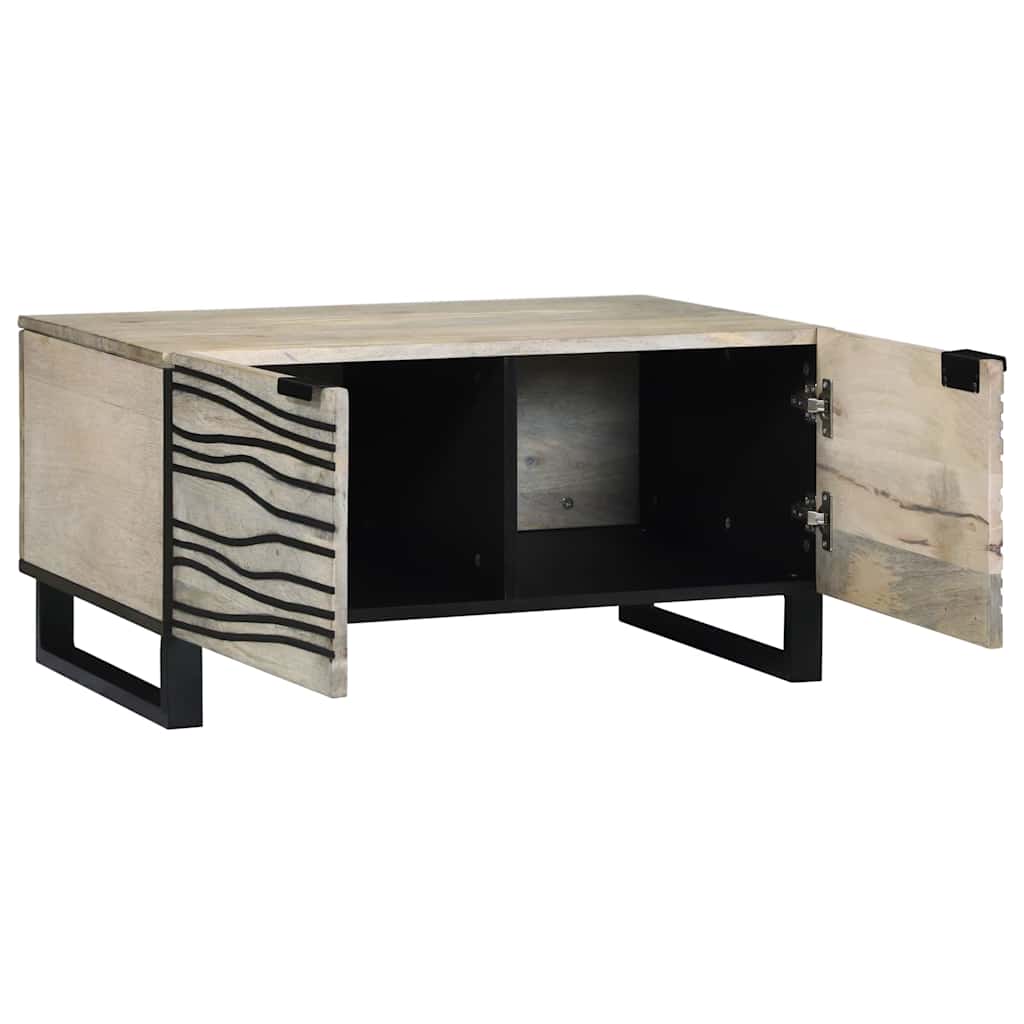 Coffee Table Beige and Black 80 x 50 x 40 cm
