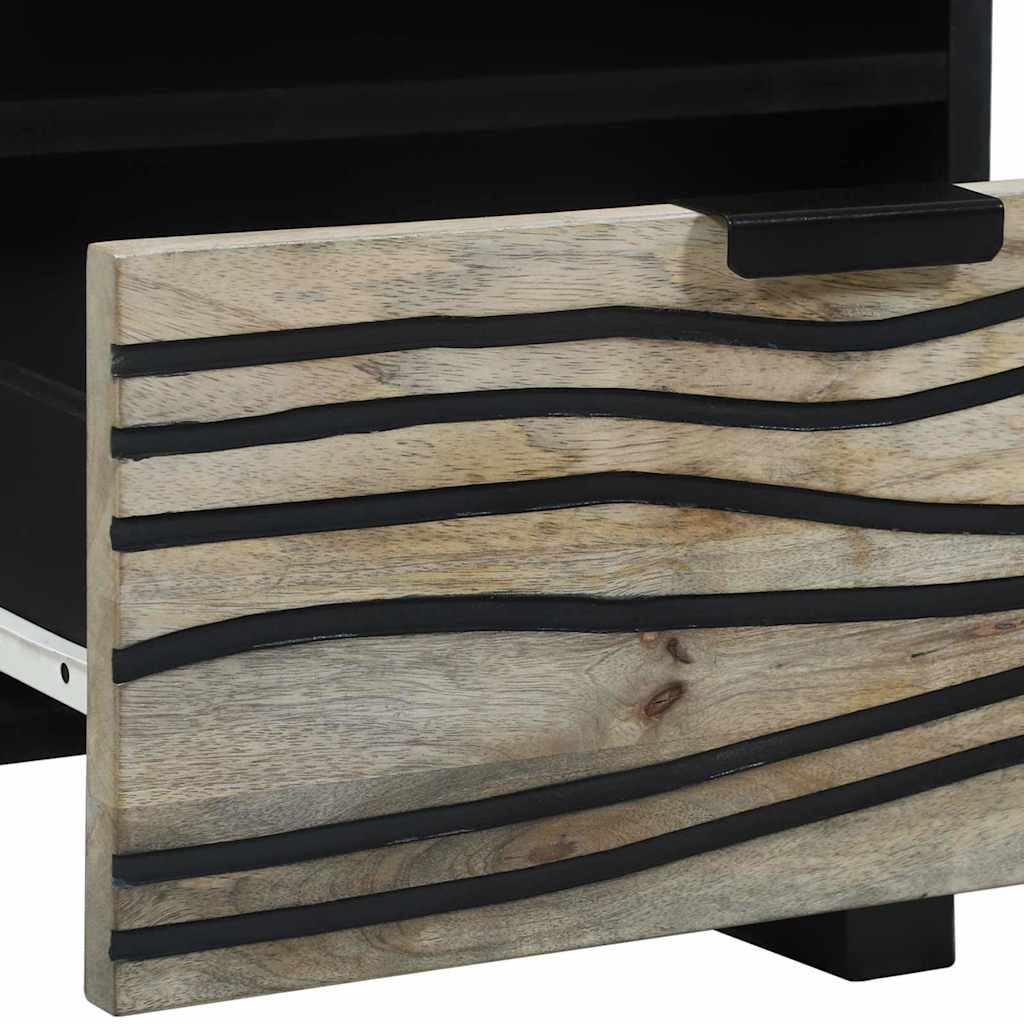 Bedside Cabinet 2 pcs White and black 40 x 33 x 46 cm