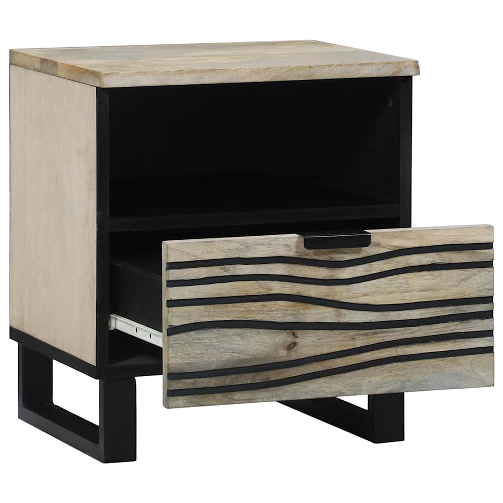 Bedside Cabinet 2 pcs White and black 40 x 33 x 46 cm