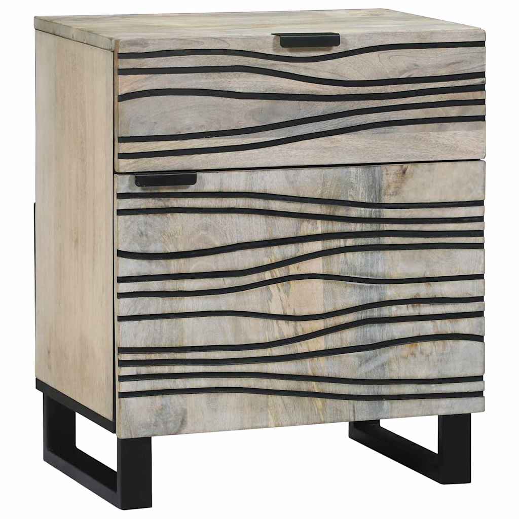 Bedside Cabinet with Drawer White and black 50 x 33 x 60 cm