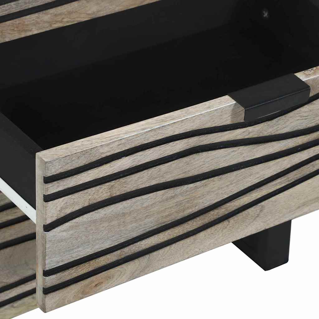 Bedside Cabinet with Drawer White and black 50 x 33 x 60 cm