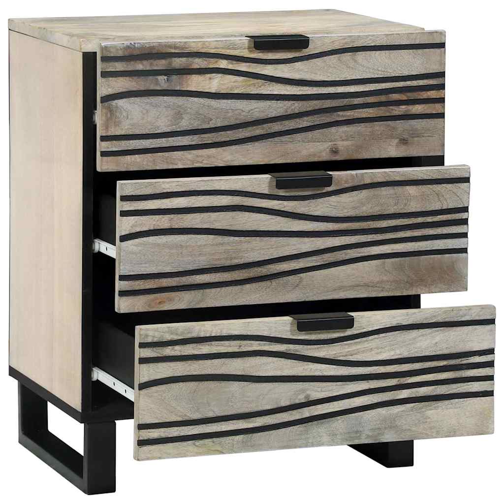 Bedside Cabinet with Drawer White and black 50 x 33 x 60 cm