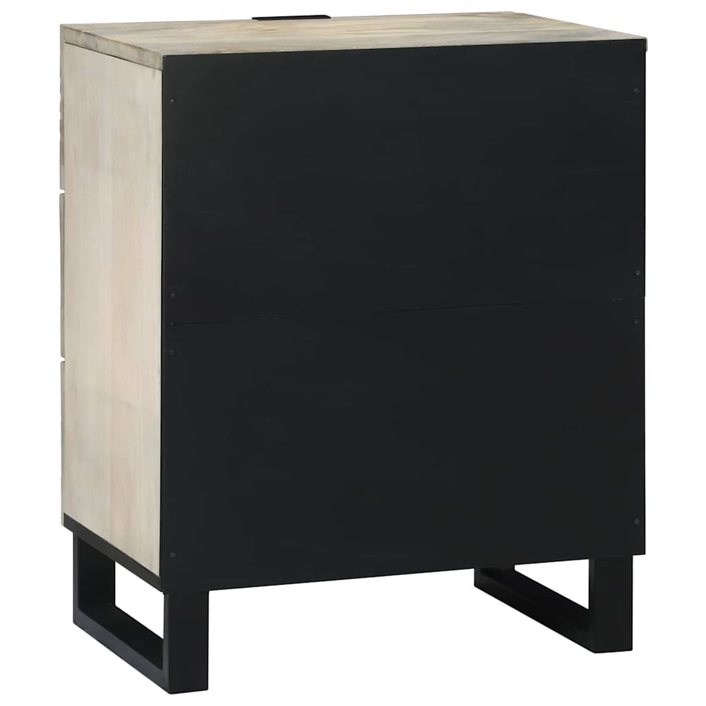 Bedside Cabinet with Drawer White and black 50 x 33 x 60 cm