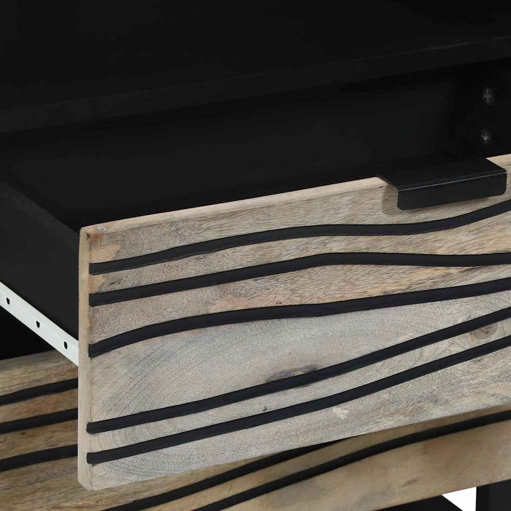 Bedside Cabinet with Drawer White and black 50 x 33 x 60 cm