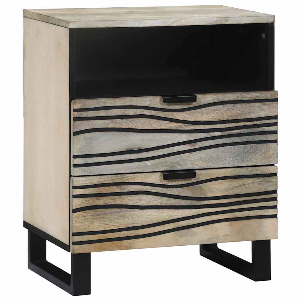 Bedside Cabinet with Drawer White and black 50 x 33 x 60 cm