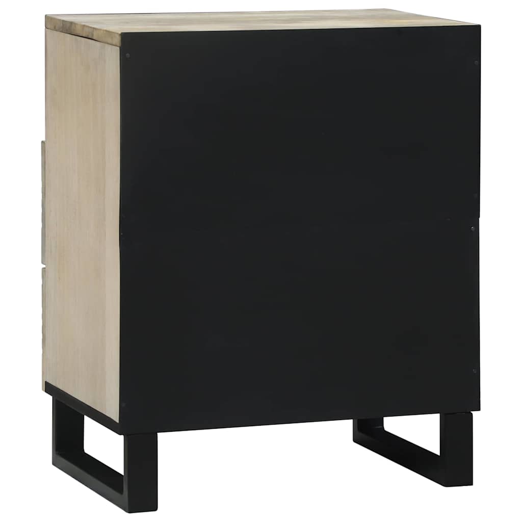 Bedside Cabinet with Drawer White and black 50 x 33 x 60 cm