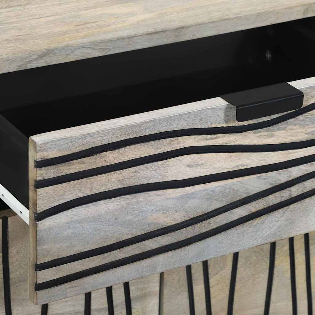 Bedside Cabinet with Drawer White and black 50 x 33 x 60 cm