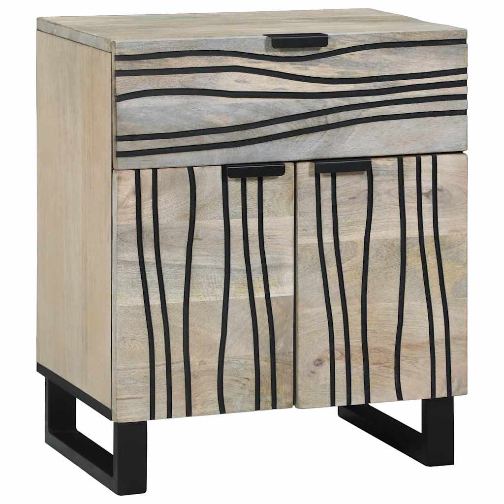 Bedside Cabinet with Drawer White and black 50 x 33 x 60 cm