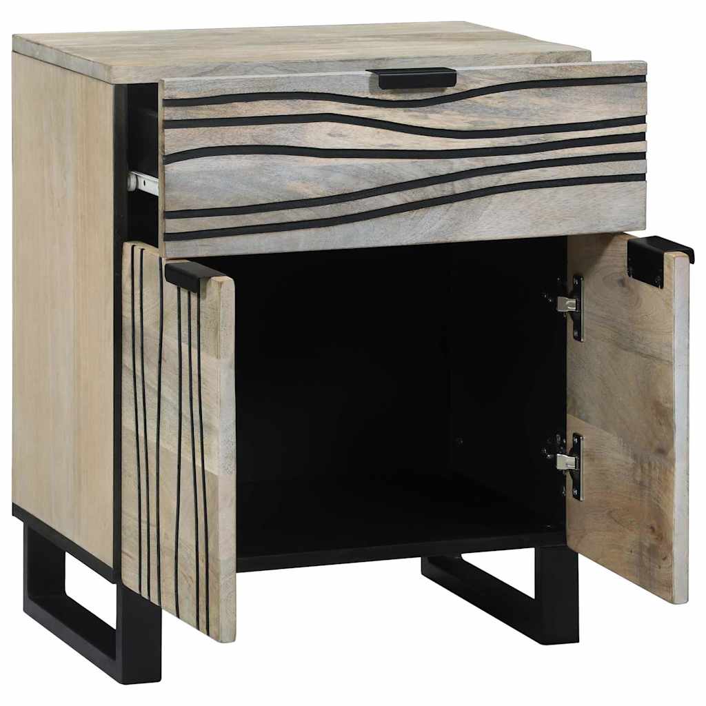 Bedside Cabinet with Drawer White and black 50 x 33 x 60 cm