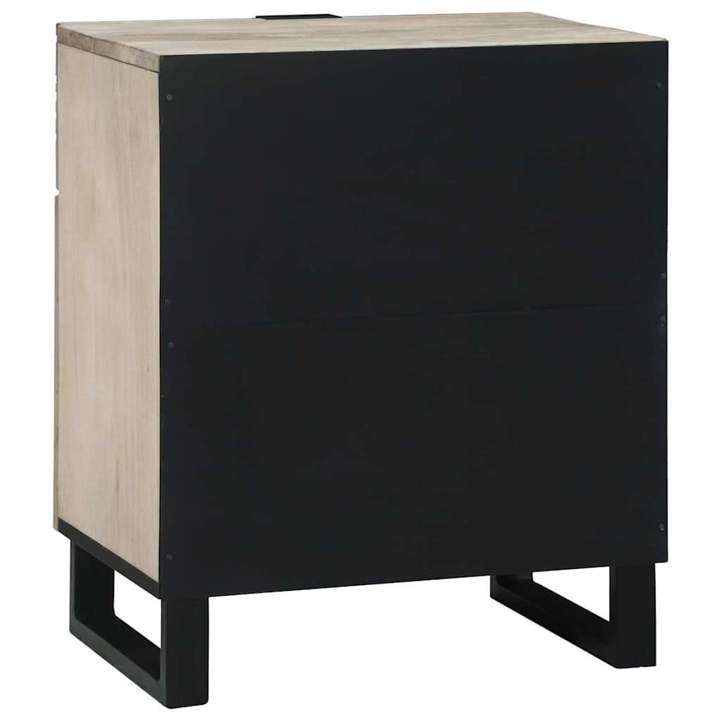 Bedside Cabinet with Drawer White and black 50 x 33 x 60 cm