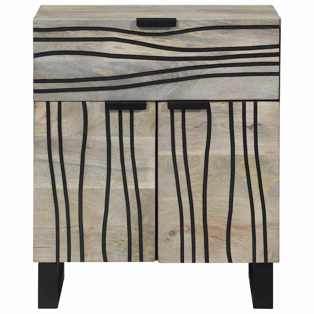 Bedside Cabinet with Drawer White and black 50 x 33 x 60 cm