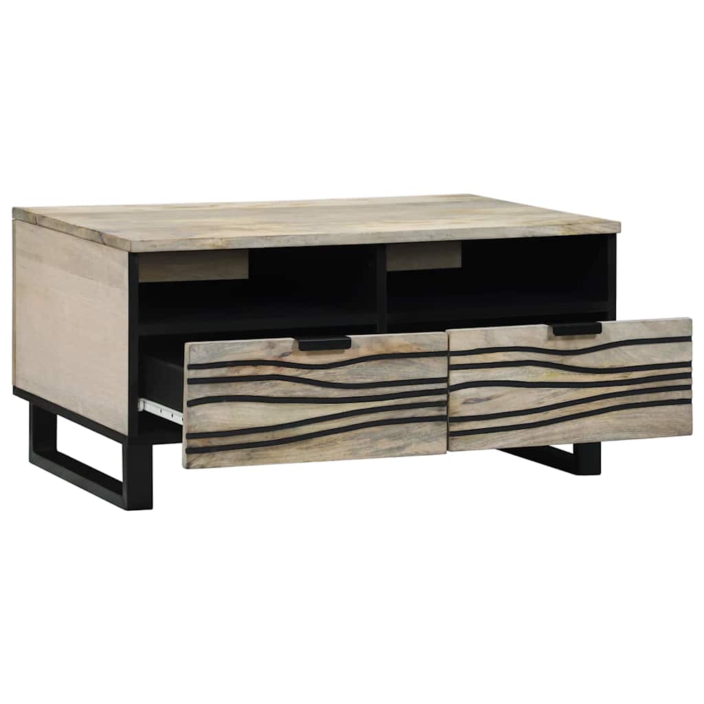 Coffee Table with Drawer Beige and Black 80 x 54 x 40 cm