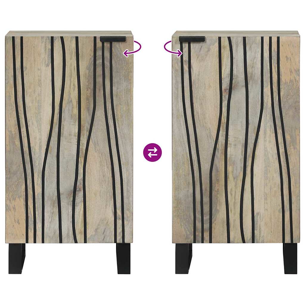 Sideboard White 40 x 33 x 75 cm Solid mango wood