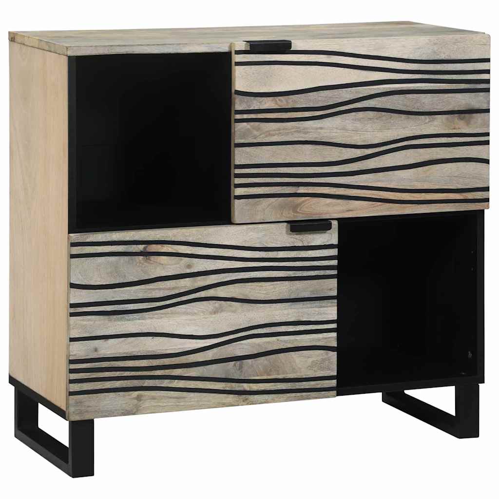 Sideboard White 80 x 33 x 75 cm Solid mango wood