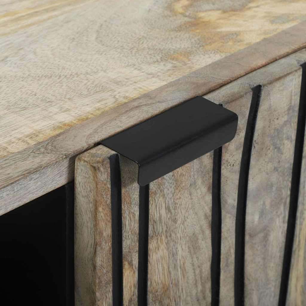 Sideboard White 90 x 33 x 75 cm Solid mango wood