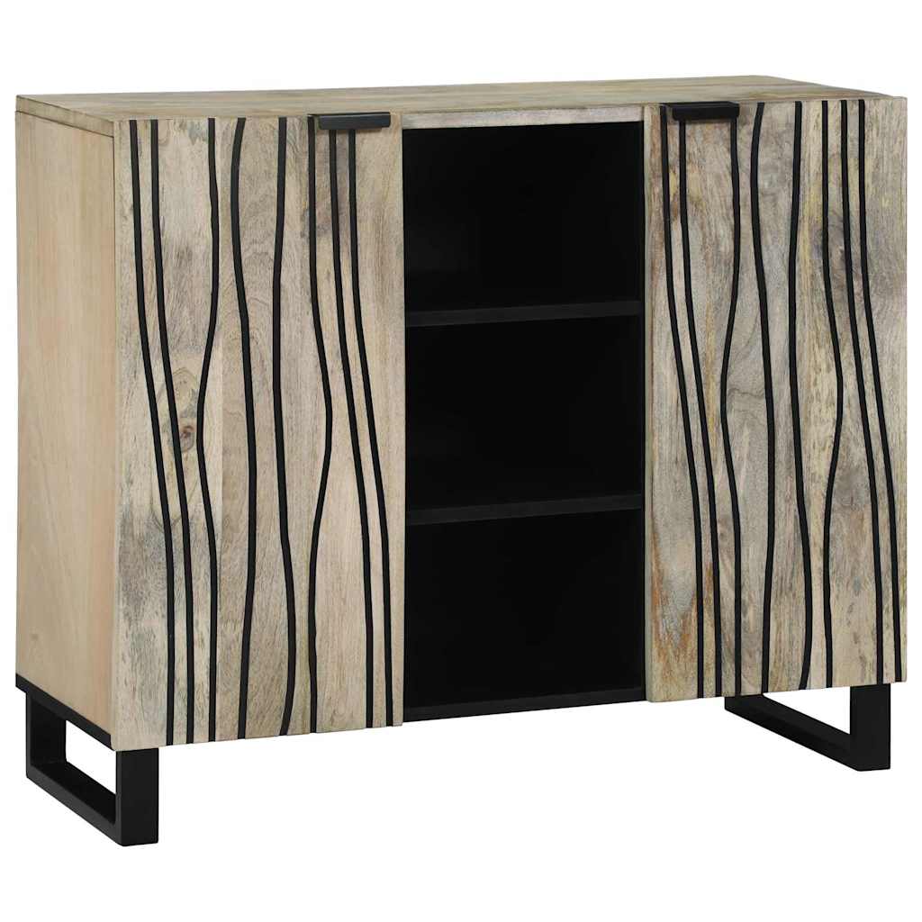 Sideboard White 90 x 33 x 75 cm Solid mango wood