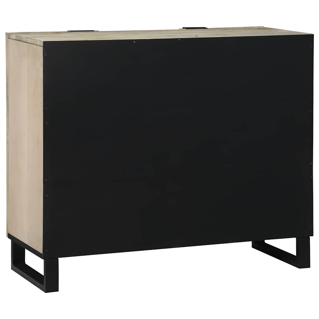 Sideboard White 90 x 33 x 75 cm Solid mango wood