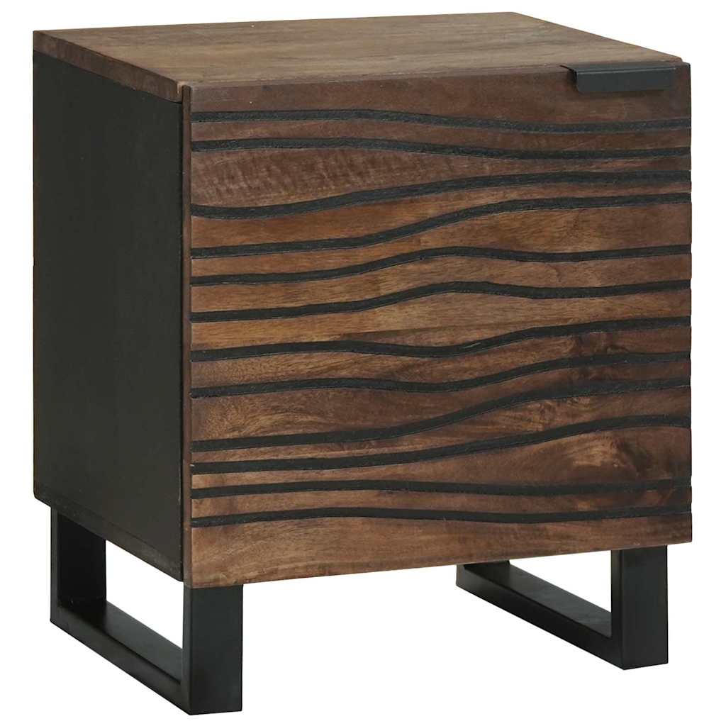 Bedside Cabinet 2 pcs Walnut 40 x 33 x 46 cm Solid mango wood