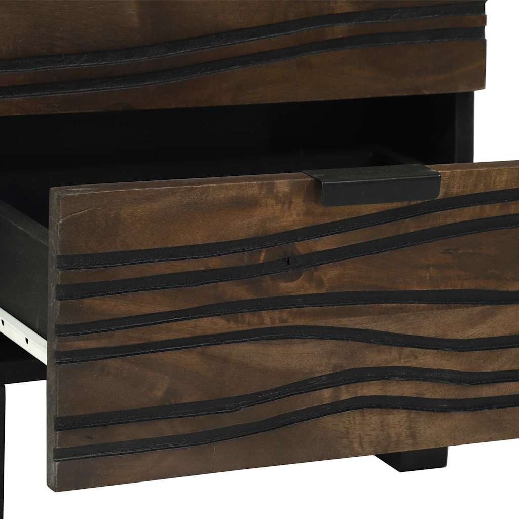 Bedside Cabinet 2 pcs Walnut 40 x 33 x 46 cm Solid mango wood