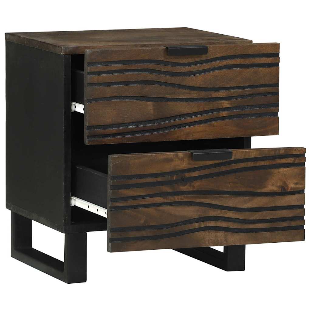 Bedside Cabinet 2 pcs Walnut 40 x 33 x 46 cm Solid mango wood