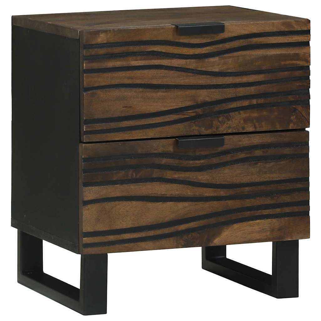 Bedside Cabinet 2 pcs Walnut 40 x 33 x 46 cm Solid mango wood
