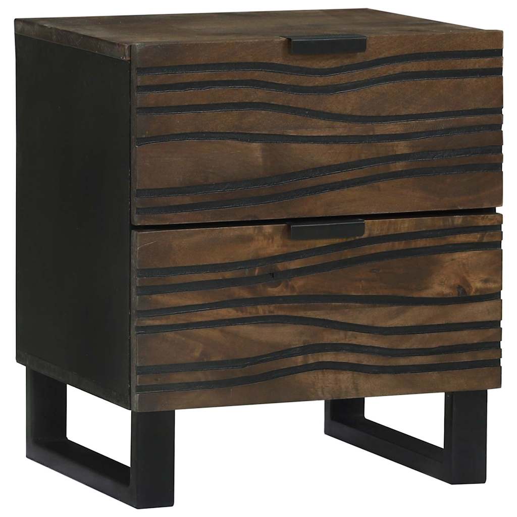 Bedside Cabinet 2 pcs Walnut 40 x 33 x 46 cm Solid mango wood