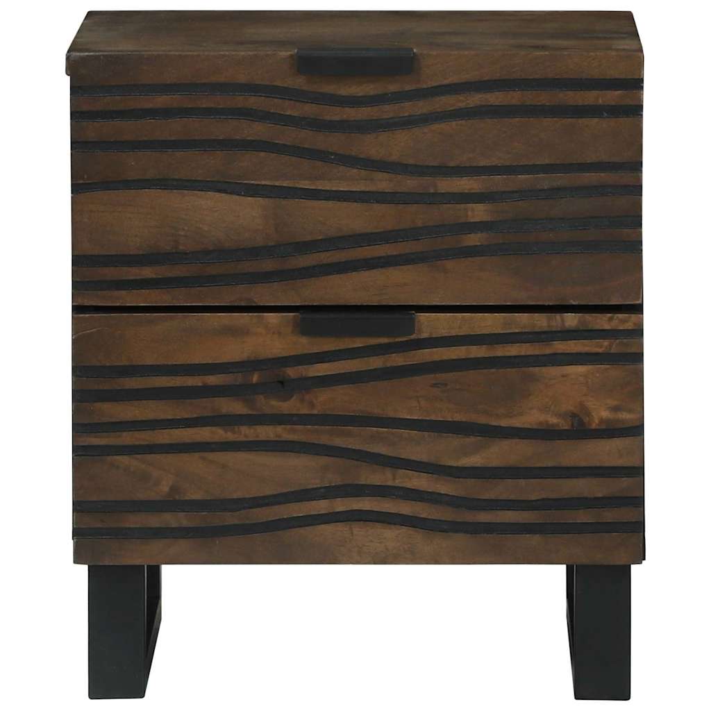Bedside Cabinet 2 pcs Walnut 40 x 33 x 46 cm Solid mango wood