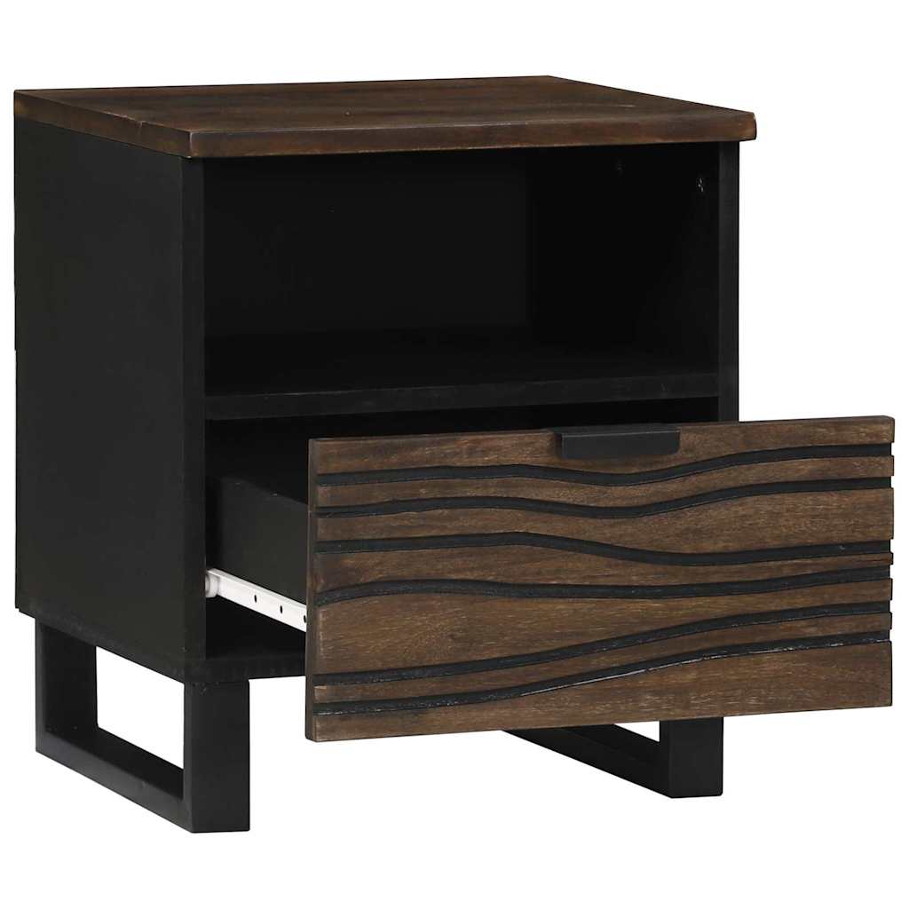 Bedside Cabinet 2 pcs Walnut 40 x 33 x 46 cm Solid mango wood