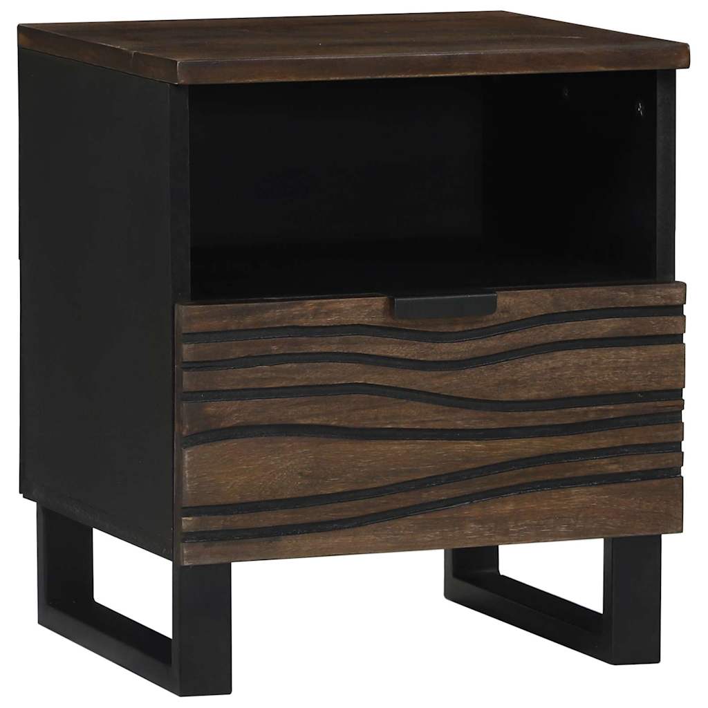 Bedside Cabinet 2 pcs Walnut 40 x 33 x 46 cm Solid mango wood