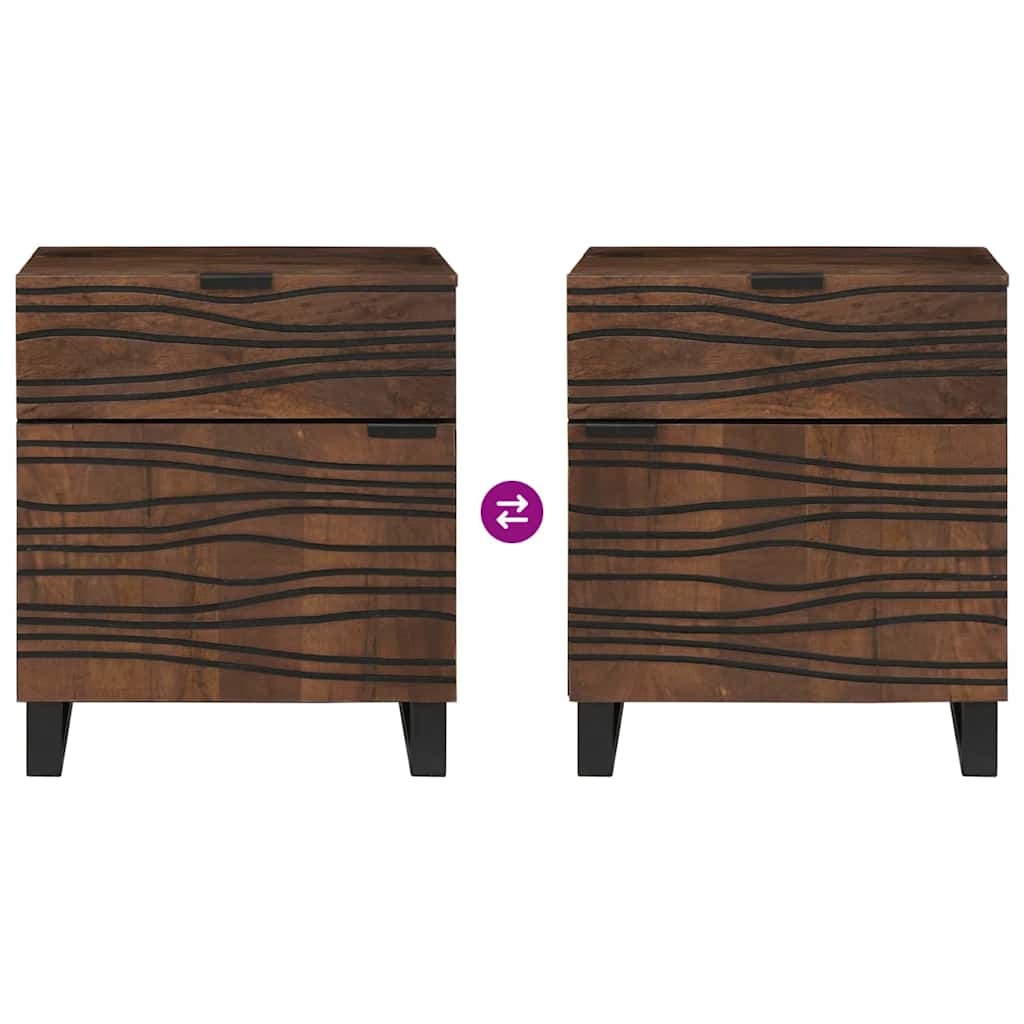 Bedside Cabinet Walnut 50 x 33 x 60 cm Solid mango wood