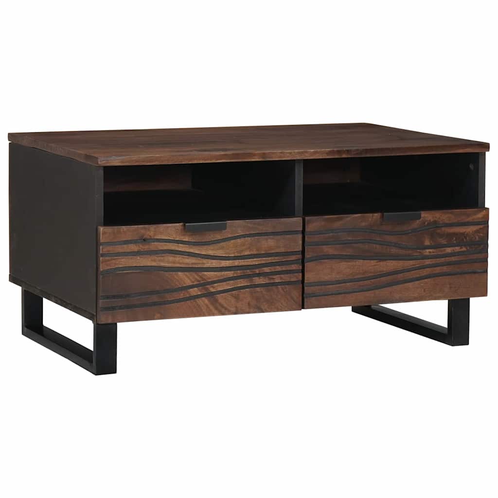 Coffee Table with Drawer Brown and Black 80 x 54 x 40 cm