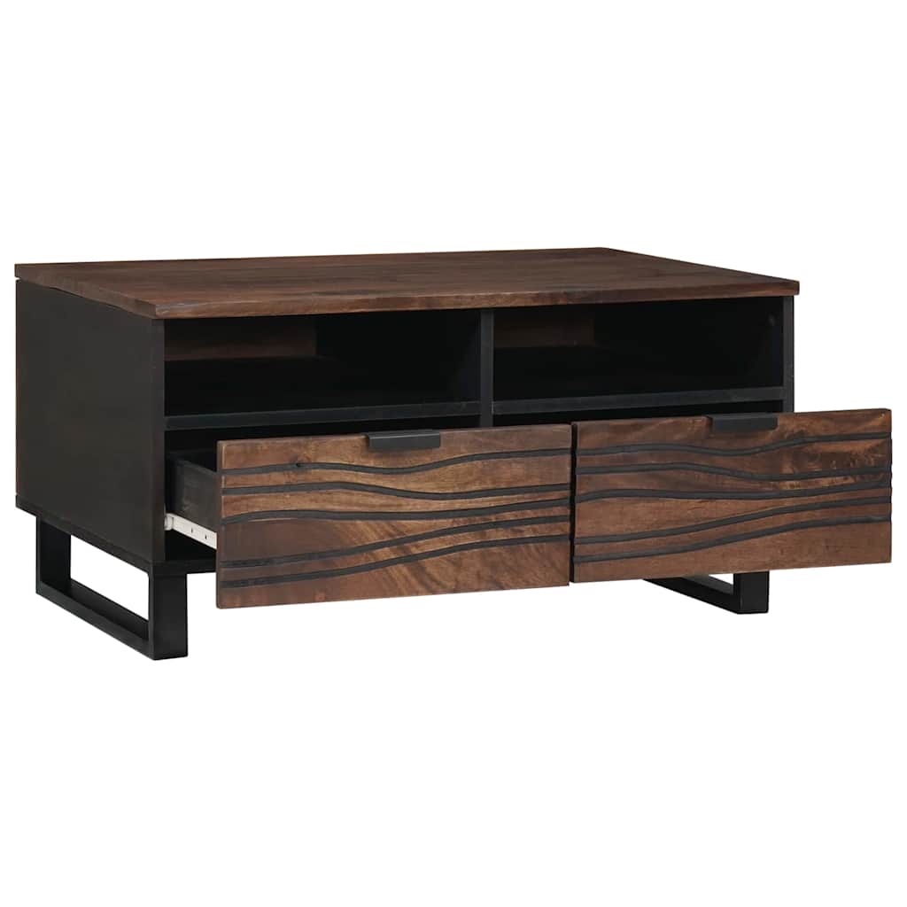 Coffee Table with Drawer Brown and Black 80 x 54 x 40 cm