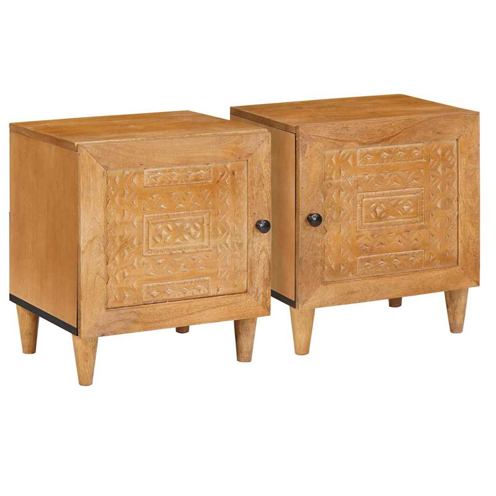 Bedside Table 2 pcs Light brown 40 x 33 x 46 cm