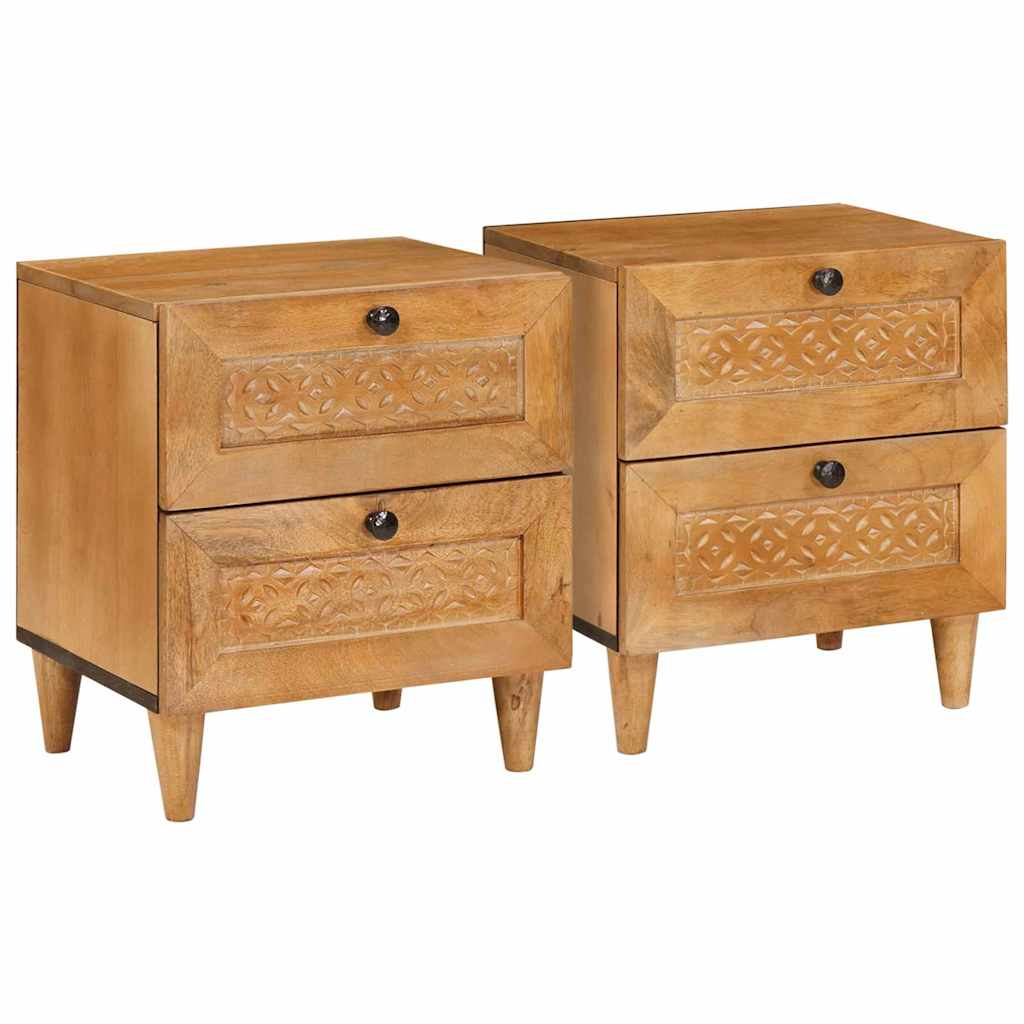 Bedside Table with Drawer 2 pcs Light brown 40 x 33 x 46 cm