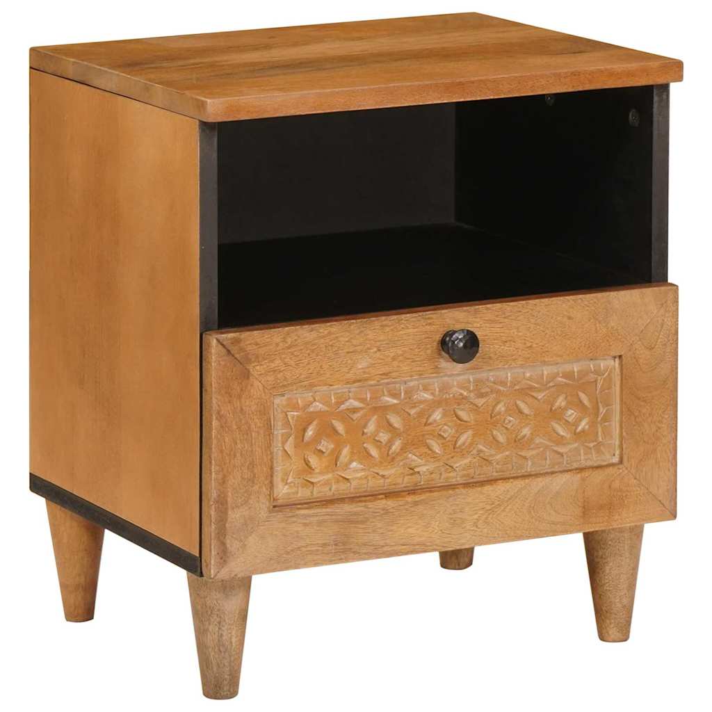 Bedside Table Light brown 40 x 33 x 46 cm Solid mango wood