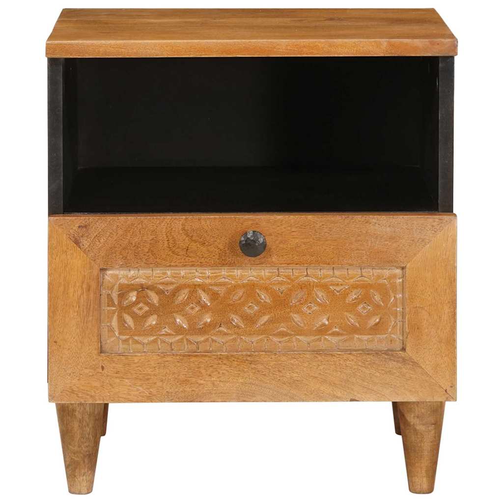 Bedside Table Light brown 40 x 33 x 46 cm Solid mango wood