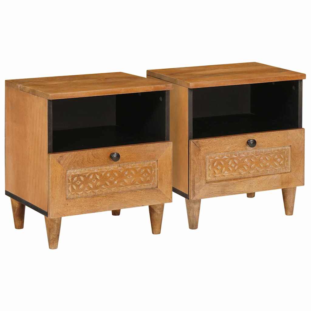 Bedside Table with Drawer 2 pcs Light brown 40 x 33 x 46 cm