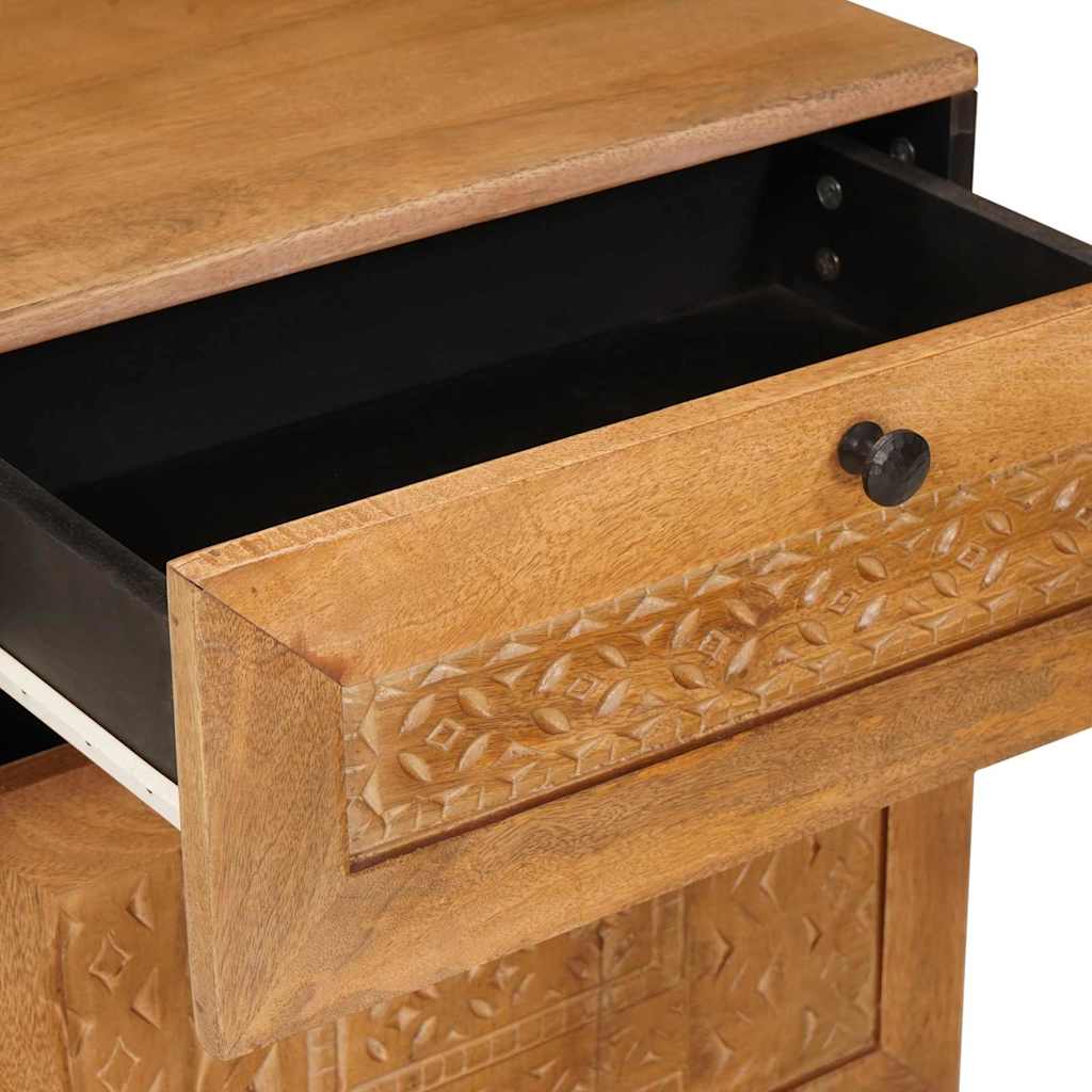 Bedside Table Light brown 50 x 33 x 60 cm Solid mango wood