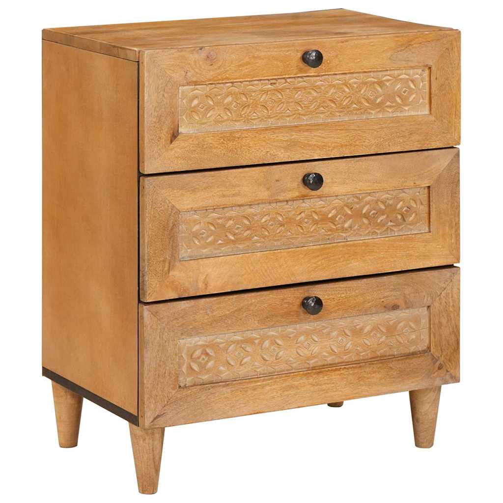 Bedside Table Light brown 50 x 33 x 60 cm Solid mango wood