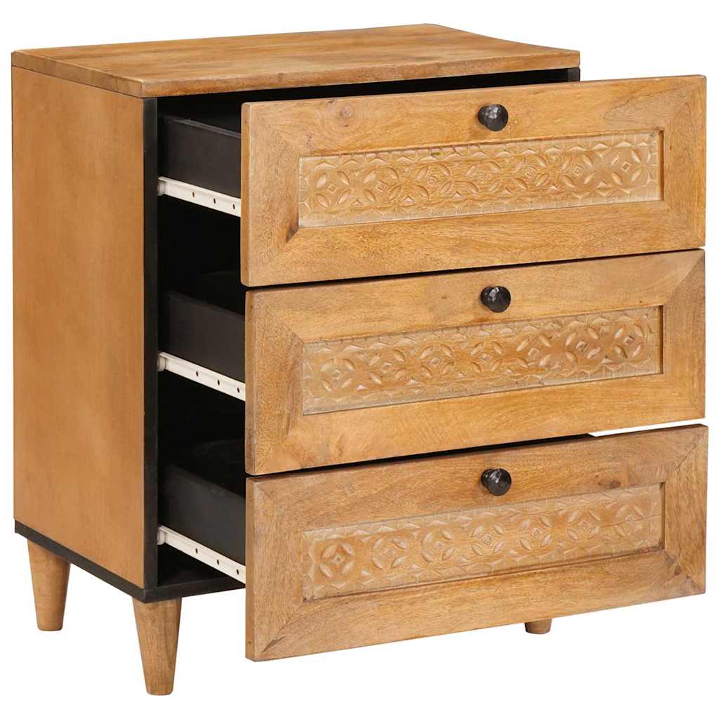 Bedside Table Light brown 50 x 33 x 60 cm Solid mango wood