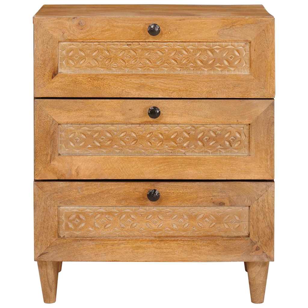 Bedside Table Light brown 50 x 33 x 60 cm Solid mango wood