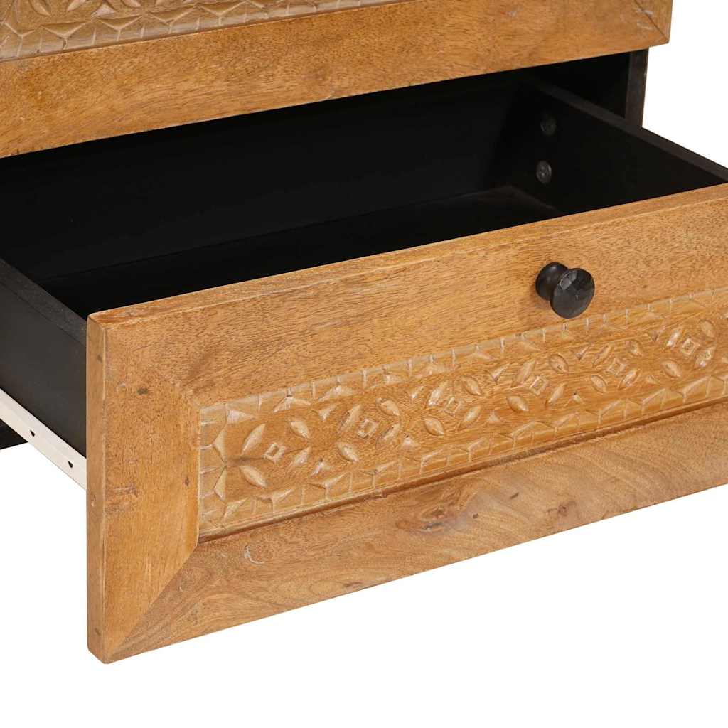 Bedside Table Light brown 50 x 33 x 60 cm Solid mango wood