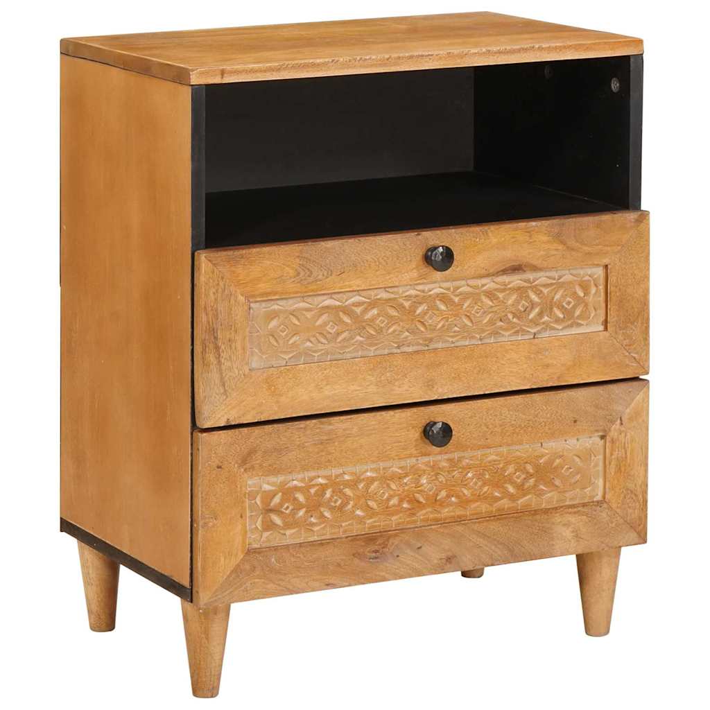 Bedside Table Light brown 50 x 33 x 60 cm Solid mango wood