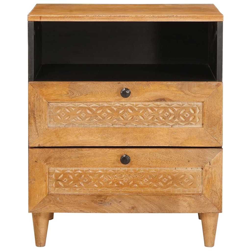 Bedside Table Light brown 50 x 33 x 60 cm Solid mango wood