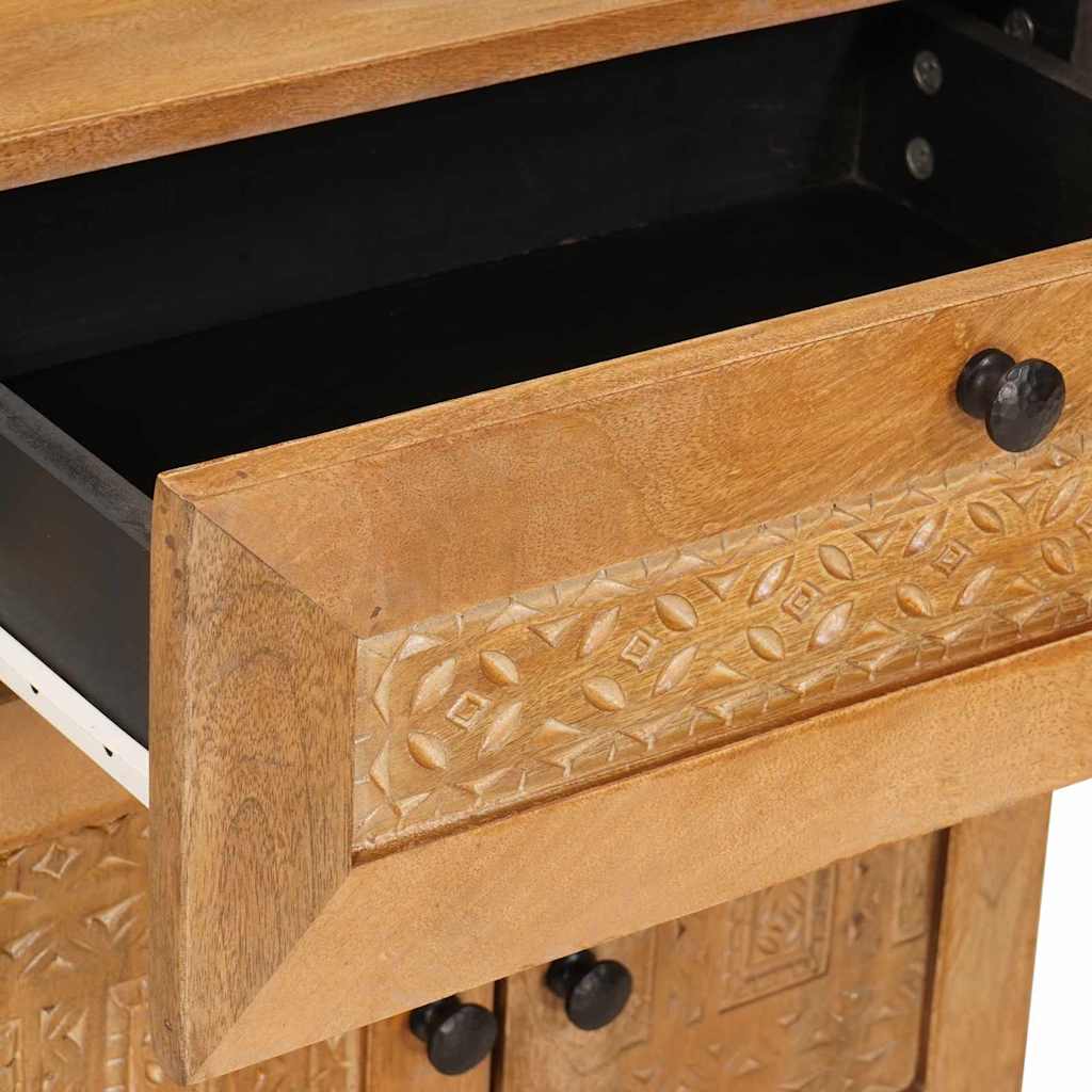 Bedside Table Light brown 50 x 33 x 60 cm Solid mango wood