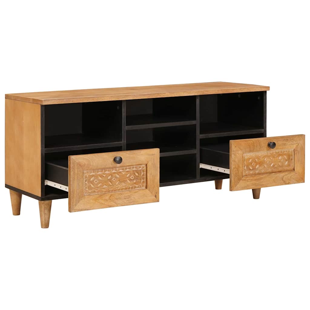 TV Cabinet Light brown 100 x 33 x 46 cm Solid mango wood