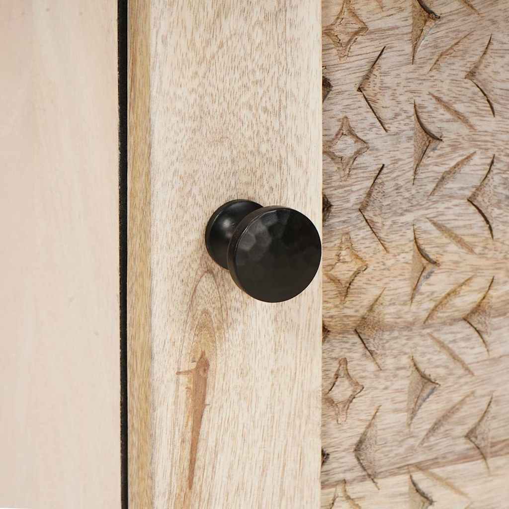 Bedside Table Beige 40 x 33 x 46 cm Solid mango wood