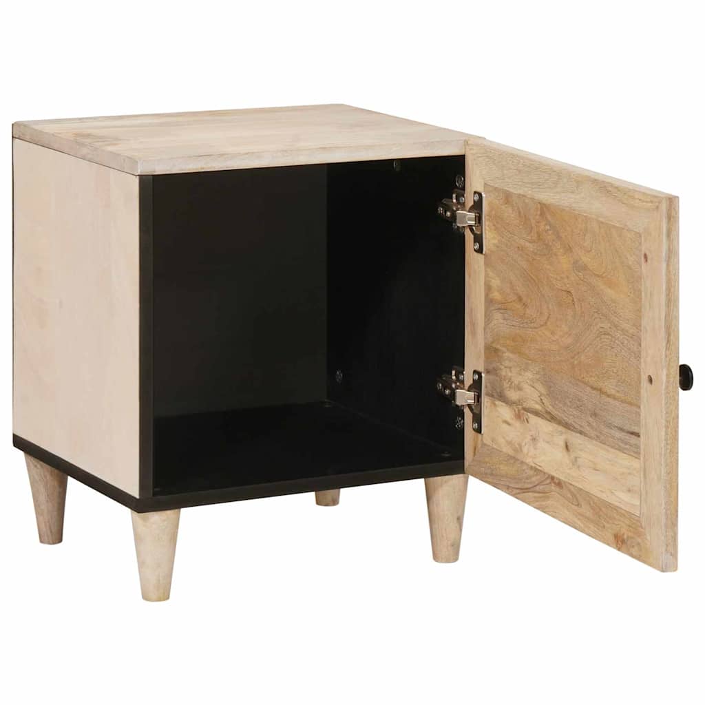 Bedside Table Beige 40 x 33 x 46 cm Solid mango wood